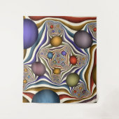 Farbenfrohe moderne Kunst des Abstrakten Fraktals Wandteppich (Vorderseite)