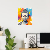 Farbenfrohe moderne Kunst | Gautama Buddha Poster (Heimbüro)
