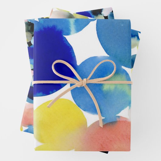 Farbenfrohe Moderne Kunst Geschenkpapier Set (Beispiel)