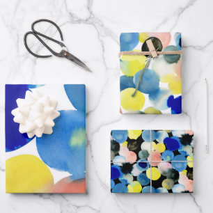 Farbenfrohe Moderne Kunst Geschenkpapier Set