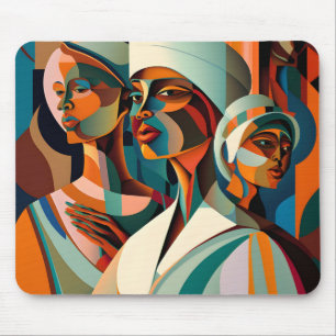 Farbenfrohe moderne Kunstgalerie Mousepad