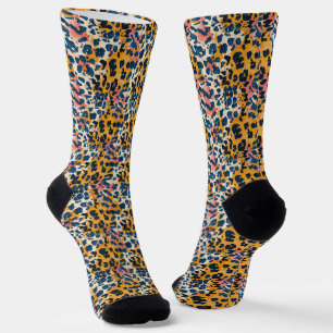 Farbenfrohe, moderne Leopardenmuster Socken