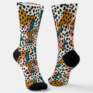Farbenfrohe, moderne Leopardenmuster Socken