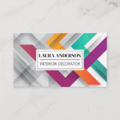 Farbenfrohe, moderne Linien | Kreatives Abstrakt Visitenkarte (Vorderseite)