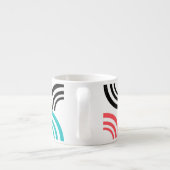 Farbenfrohe, moderne, lustige, fröhliche geometris espressotasse (Rückseite)