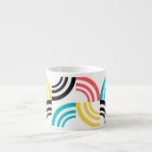 Farbenfrohe, moderne, lustige, fröhliche geometris espressotasse (Vorderseite)