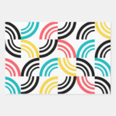 Farbenfrohe, moderne, lustige, fröhliche geometris geschenkpapier set (Vorderseite 2)