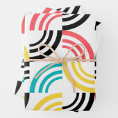 Farbenfrohe, moderne, lustige, fröhliche geometris geschenkpapier set (Beispiel)