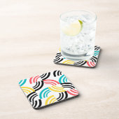 Farbenfrohe, moderne, lustige, fröhliche geometris getränkeuntersetzer (Rechte Seite)