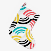 Farbenfrohe, moderne, lustige, fröhliche geometris großer weihnachtsstrumpf (Vorderansicht (hängend))