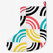 Farbenfrohe, moderne, lustige, fröhliche geometris großer weihnachtsstrumpf (Rückseite)