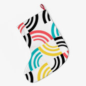 Farbenfrohe, moderne, lustige, fröhliche geometris großer weihnachtsstrumpf (Rückseite (Hängend))