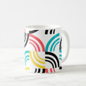Farbenfrohe, moderne, lustige, fröhliche geometris kaffeetasse (VorderseiteRechts)