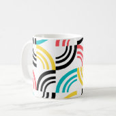 Farbenfrohe, moderne, lustige, fröhliche geometris kaffeetasse (Vorderseite Links)