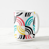 Farbenfrohe, moderne, lustige, fröhliche geometris kaffeetasse (VorderseiteRechts)
