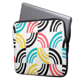 Farbenfrohe, moderne, lustige, fröhliche geometris laptopschutzhülle (Vorderseite Links)