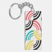 Farbenfrohe, moderne, lustige, fröhliche geometris schlüsselanhänger (Vorderseite links)