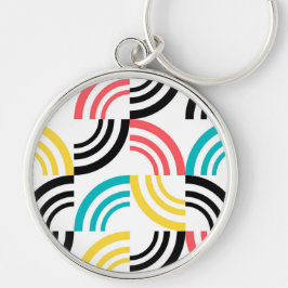 Farbenfrohe, moderne, lustige, fröhliche geometris schlüsselanhänger