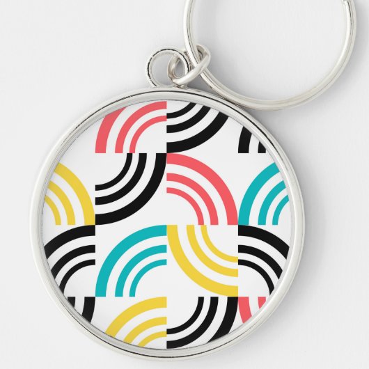 Farbenfrohe, moderne, lustige, fröhliche geometris schlüsselanhänger (Vorne)