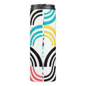 Farbenfrohe, moderne, lustige, fröhliche geometris thermosbecher (Rückseite)