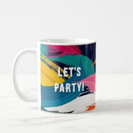 Farbenfrohe, moderne Malwirkung Geburtstagskleidun Kaffeetasse