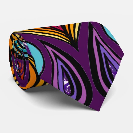 Farbenfrohe Moderne Mandala Trippy Psychedelic Hip Krawatte (Gerollt)