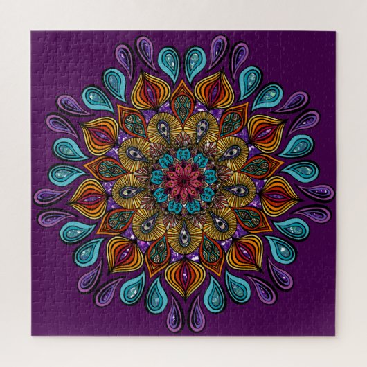 Farbenfrohe Moderne Mandala Trippy Psychedelic Hip Puzzle (Vertikal)