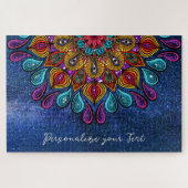 Farbenfrohe Moderne Mandala Trippy Psychedelic Hip Puzzle (Horizontal)