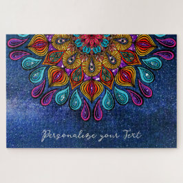 Farbenfrohe Moderne Mandala Trippy Psychedelic Hip Puzzle