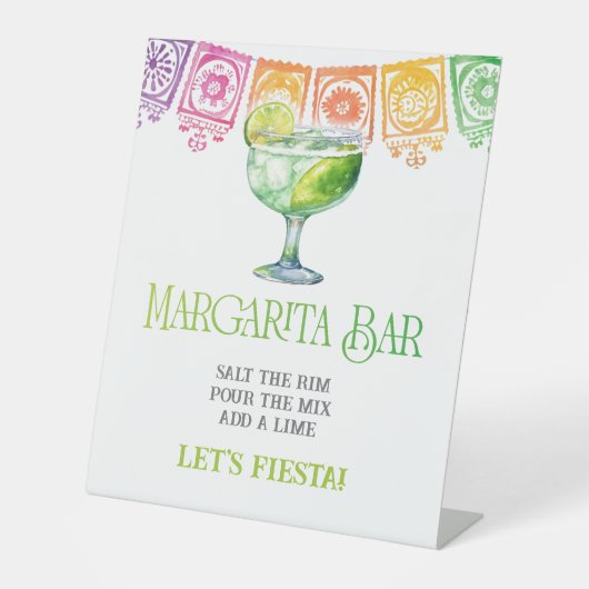 Farbenfrohe Moderne Margarita Bar Sign Sockelschild (Vorderseite)