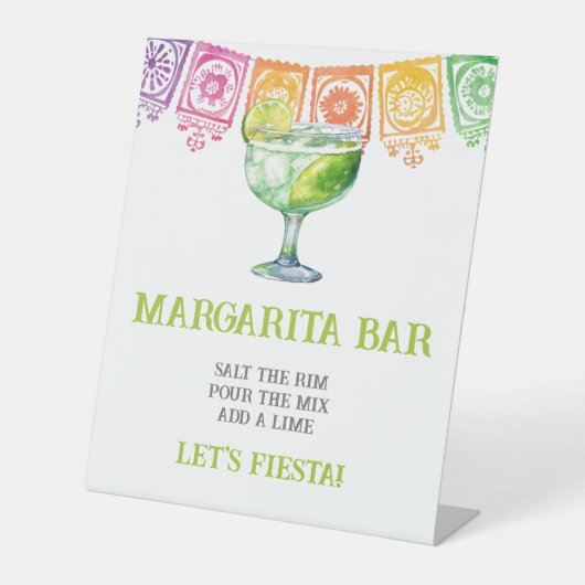 Farbenfrohe Moderne Margarita Bar Sign Sockelschild (Vorderseite)