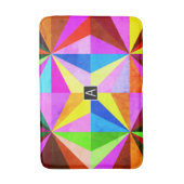Farbenfrohe moderne mehrfarbige geometrische Geome Badematte (Vorderseite Vertikal)