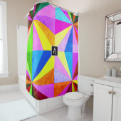 Farbenfrohe moderne mehrfarbige geometrische Geome Duschvorhang (Beispiel)