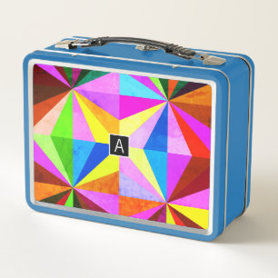 Farbenfrohe moderne mehrfarbige geometrische Geome Metall Lunch Box