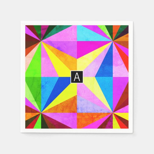 Farbenfrohe moderne mehrfarbige geometrische Geome Serviette (Vorderseite)