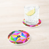 Farbenfrohe moderne mehrfarbige geometrische Geome Untersetzer (Seite)