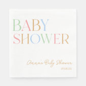 Farbenfrohe moderne Minimal Minimalistische Babydu Serviette (Vorderseite)