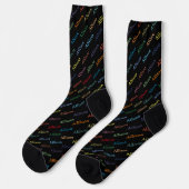 Farbenfrohe moderne Mit Monogramm Schwarze Klassik Socken (Linkes Detail)