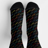 Farbenfrohe moderne Mit Monogramm Schwarze Klassik Socken (Oben)