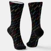 Farbenfrohe moderne Mit Monogramm Schwarze Klassik Socken (Gewinkelt)
