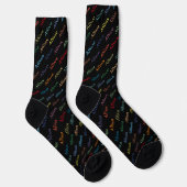 Farbenfrohe moderne Mit Monogramm Schwarze Klassik Socken (Rechts)