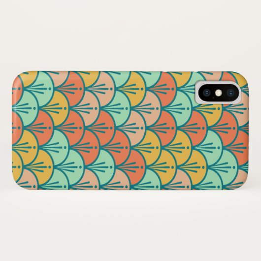 Farbenfrohe moderne moderne geometrische Fischskal Case-Mate iPhone Hülle (Rückseite (Horizontal))