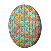 Farbenfrohe moderne moderne geometrische Fischskal Dartscheibe (Vorderseite rechts)