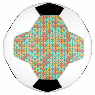 Farbenfrohe moderne moderne geometrische Fischskal Fußball