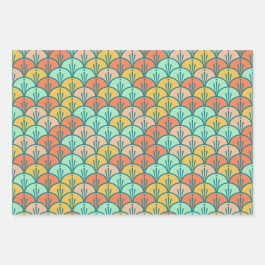 Farbenfrohe moderne moderne geometrische Fischskal Geschenkpapier Set (Vorderseite 3)