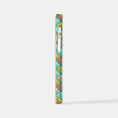 Farbenfrohe moderne moderne geometrische Fischskal iPhone Hülle (Linke Seite)