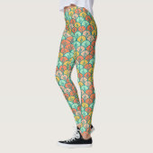 Farbenfrohe moderne moderne geometrische Fischskal Leggings (Links)