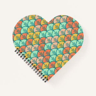 Farbenfrohe moderne moderne geometrische Fischskal Notizblock