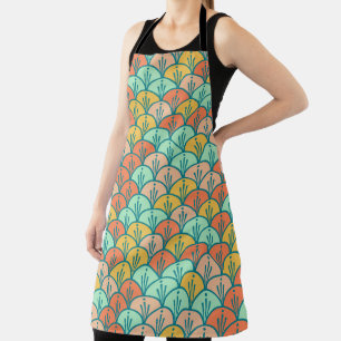 Farbenfrohe moderne moderne geometrische Fischskal Schürze