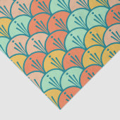 Farbenfrohe moderne moderne geometrische Fischskal Seidenpapier (Detail)